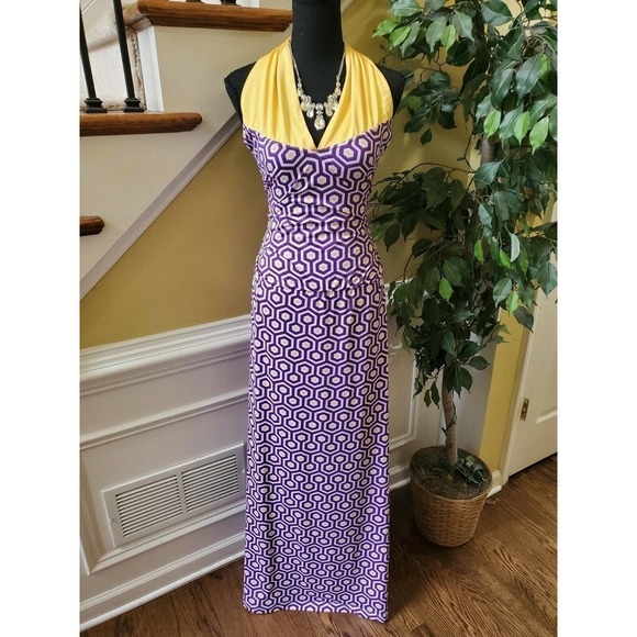 Mud Pie Leighton Halter Maxi Dress Size Large - Picture 10 of 15